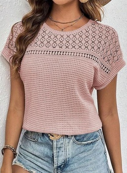 Dámska elegantná blúzka Chicrise s krátkym rukávom, krajkový top, háčkované tričko, letné