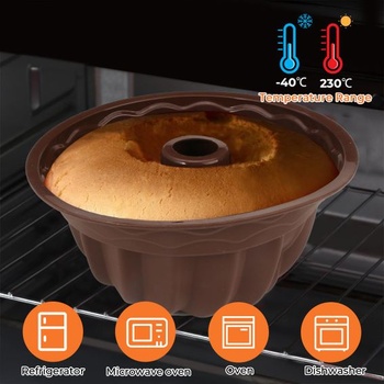Veľká silikónová forma na torty Bundt, Ø 24 cm, tmavo hnedá