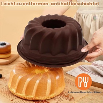 Veľká silikónová forma na torty Bundt, Ø 24 cm, tmavo hnedá