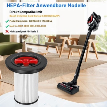 2 filtre pre náhradné diely Bosch Unlimited Series 8, filtre do vysávača