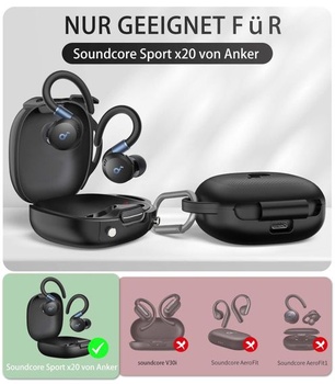 Púzdro kompatibilné s Anker SoundCore Sport X20, nárazuvzdorné silikónové púzdro, integrované