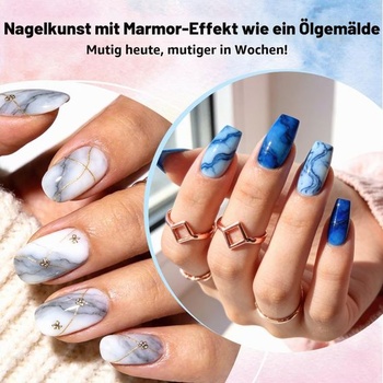 Lak na nechty JODSONE Marble – 12 farieb (modrá, fialová, ružová) s rozkvitnutým akvarelovým efektom,