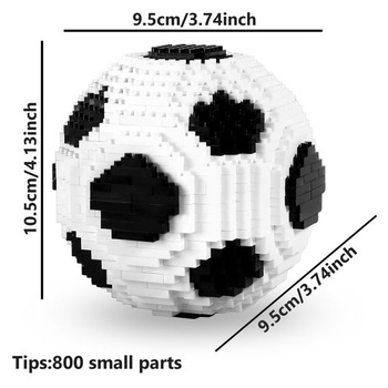 Sada fotbalových stavebních kostek, vzdělávací hračka STEM, 3D puzzle fotbalová stavebnice,