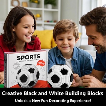 Sada fotbalových stavebních kostek, vzdělávací hračka STEM, 3D puzzle fotbalová stavebnice,