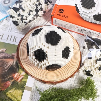 Sada fotbalových stavebních kostek, vzdělávací hračka STEM, 3D puzzle fotbalová stavebnice,