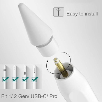 Súprava 8 kusov vysoko citlivých náhradných hrotov pre Apple Pencil 2. generácie/1. generácia/USB-C, biele