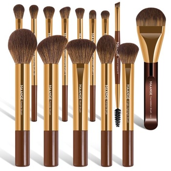 MAANGE 14dielna sada štetcov na make-up s hliníkovým puzdrom, prémiová sada štetcov na umelecký