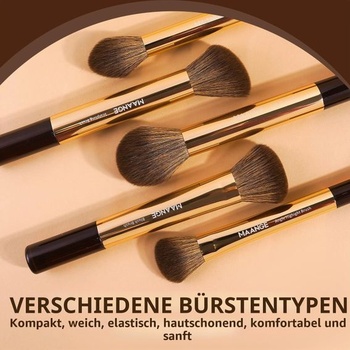 MAANGE 14dielna sada štetcov na make-up s hliníkovým puzdrom, prémiová sada štetcov na umelecký