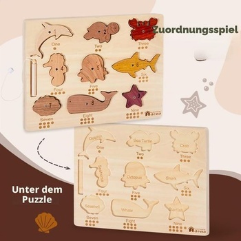 Magnetická drevená rybárska hra pre batoľatá 1-3 roky, Montessori puzzle s počítaním čísel, magnety
