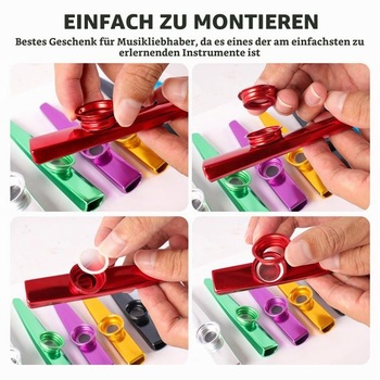 14dielna sada kazoo, kovové kazoo, kazoo z hliníkovej zliatiny, hudobné nástroje v 7 farbách, kazoo