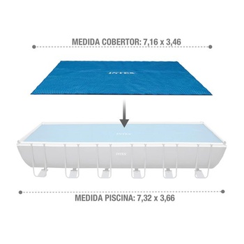 Solárny kryt Intex pre Ultra Frame Rectangular 732 x 366 cm, hrúbka 160 mikrónov, výrobný rozmer: