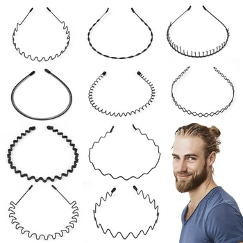 10 kusov kovových vlnitých čeleniek do vlasov, elastické čelenky pre ženy a mužov, športový unisex
