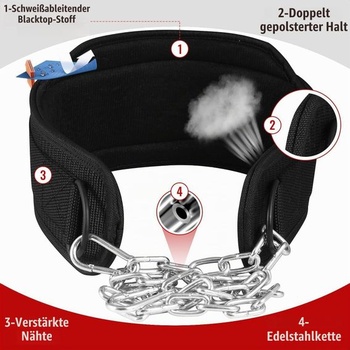 Vzpěračský opasek WFX Dip Belt s odolným vzpěračským opaskem o délce 91,4 cm (36 palců),