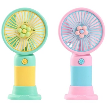 Cosiesnest Mini ručný ventilátor s podstavcom, roztomilé kvety, prenosné ventilátory, 3
