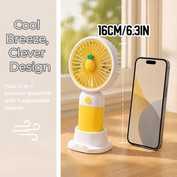 Cosiesnest Mini ručný ventilátor s podstavcom, roztomilé kvety, prenosné ventilátory, 3