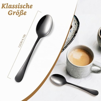 Sada čajových lyžičiek, 6 kusov, mini kávové lyžičky z nerezovej ocele, 12 cm (4,7 palca), espresso