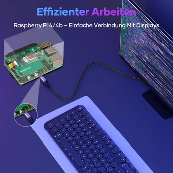Micro HDMI na HDMI, kábel 2 m 4K @ 60Hz Micro HDMI 2.0 kábel, 3D HDR, ARC, micro HDMI na HDMI