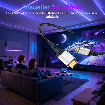Micro HDMI na HDMI, kábel 2 m 4K @ 60Hz Micro HDMI 2.0 kábel, 3D HDR, ARC, micro HDMI na HDMI