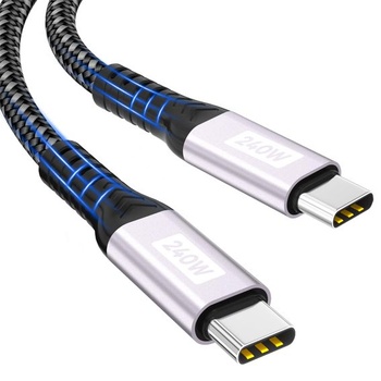 Kábel USB-C na USB-C, 0,5 m, 240W rýchlonabíjací kábel typu…