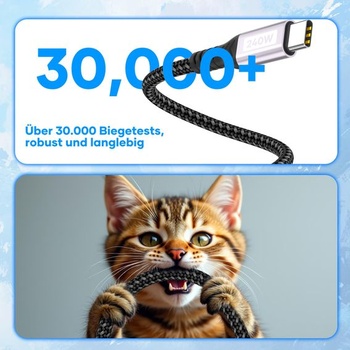 Kábel USB-C na USB-C, 0,5 m, 240W rýchlonabíjací kábel typu C, nylonový nabíjací kábel PD 5A,