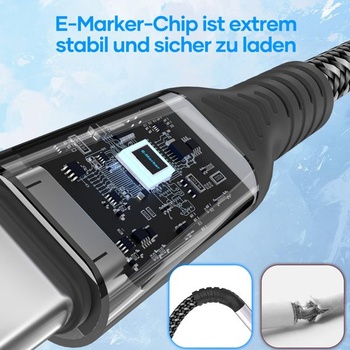 Kábel USB-C na USB-C, 0,5 m, 240W rýchlonabíjací kábel typu C, nylonový nabíjací kábel PD 5A,