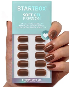 BTArtbox Press On Nails, Bold Brew, krátke štvorcové,…