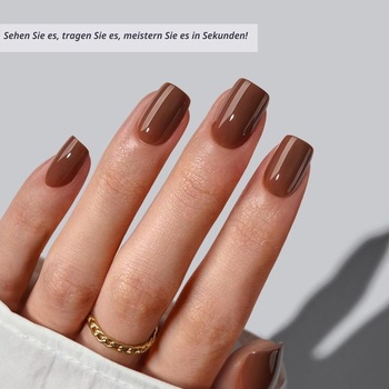 BTArtbox Press On Nails, Bold Brew, krátke štvorcové, hnedé, 30 ks