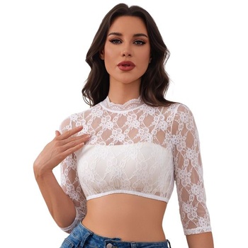 Dámska blúzka dirndl, blúzka dirndl, blúzka dirndl s čipkou, elegantná blúzka dirndl s dlhým