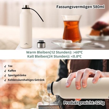 Termoska s objemom 580 ml – Izolovaná nerezová fľaša vhodná na ľadovo vychladené nápoje a sýtené