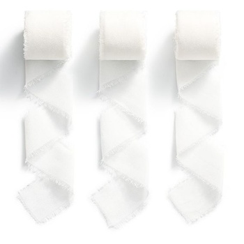 Šifónová stuha, mašľa, stuha na svadobné darčeky, široká 3,8 cm x 23 m (biela, 3,8 cm x 6,4 m) Biela