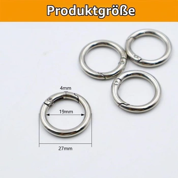CATELL 20 kusů 27mm kulatých karabinových klipů, kulatých karabinových kroužků, O-kroužků,
