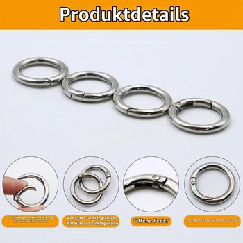 CATELL 20 kusů 27mm kulatých karabinových klipů, kulatých karabinových kroužků, O-kroužků,