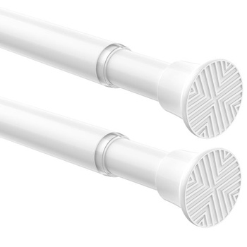 Záclonová tyč, bez nutnosti vŕtania, 77,5 – 159,5 cm, biela, do okien (priemer 22 mm)