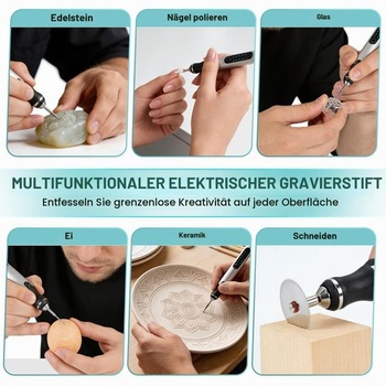 Elektrické gravírovací pero s 37 bity, mini gravírovací pero s 3stupňovým regulátorem, multifunkční