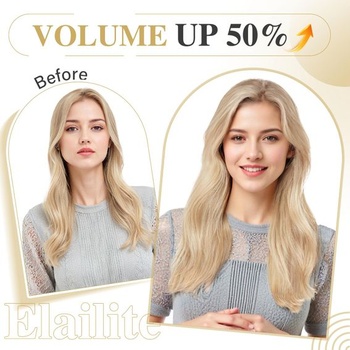 Elailite Clip-in predlžovanie vlasov, pravé ľudské vlasy, 8 útkov, 20 cm-45 g, rovné príčesky,