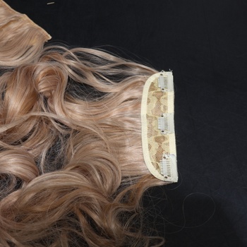 BARSDAR Clip in prodlužování vlasů, 50 cm dlouhé vlnité blond vlasy Clip in 6dílné přírodní