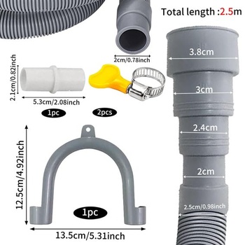 Predĺženie odtokovej hadice 1/1,5/2/2,5/3/4/5/6M, vhodné pre 4 veľkosti rozhrania, odtoková hadica