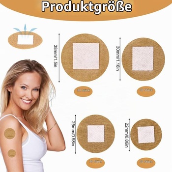 Tinoaly 120 ks kulatých náplastí, 4 velikosti, prodyšné elastické látkové, malé kulaté náplasti