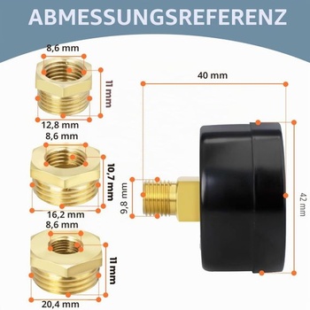 1 kus 40mm tlakomeru pre studničné čerpadlo BSP 1/8