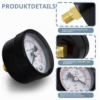 1 kus 40mm tlakomeru pre studničné čerpadlo BSP 1/8