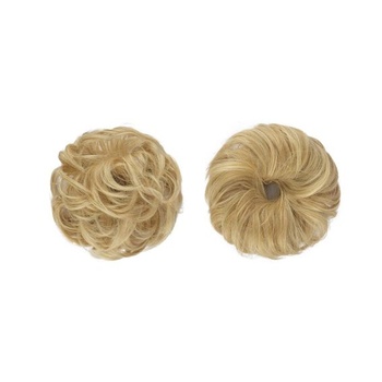 FESHFEN Mini dvojitý drdol, príčesok do blond vlasov, pre ženy, 2 kusy, svetlo blond