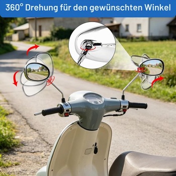 Univerzální motocyklové zrcátko, zpětné zrcátko na motocykl, motocyklové zrcátko 10 mm 8 mm, otočné