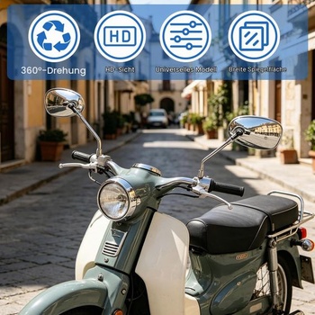 Univerzálne motocyklové zrkadlo, spätné zrkadlo na motocykel, motocyklové zrkadlo 10 mm 8 mm, otočné