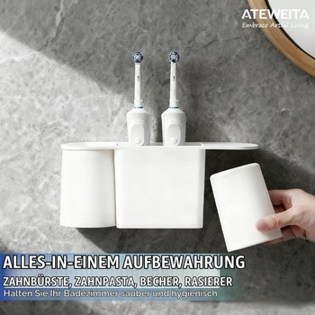 Držiak na zubnú kefku bez vŕtania, nástenný držiak na kelímok na zubnú kefku, magnetický držiak