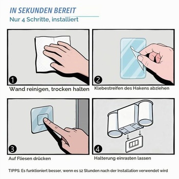 Držiak na zubnú kefku bez vŕtania, nástenný držiak na kelímok na zubnú kefku, magnetický držiak