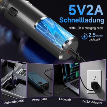 Ruční vysavač DiliDala 28 000 Pa, šedo-zlatý