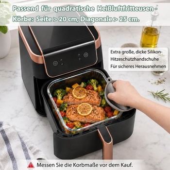 Sklenená zapekacia miska do fritézy BYKITCHEN s tesne priliehajúcim vekom, štvorcová, 2,2 l