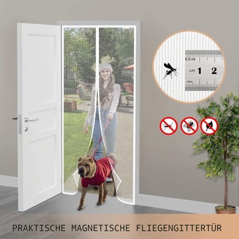 Sieť proti hmyzu na balkónové dvere 95x200 cm, magnetická sieť proti hmyzu na balkónové dvere, nie je