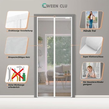 Sieť proti hmyzu na balkónové dvere 95x200 cm, magnetická sieť proti hmyzu na balkónové dvere, nie je