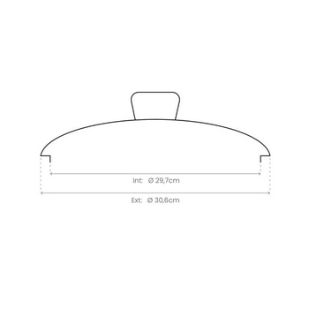 IBILI - 971630 - Skleněná poklice, úchytka z nerezové oceli, 30 cm